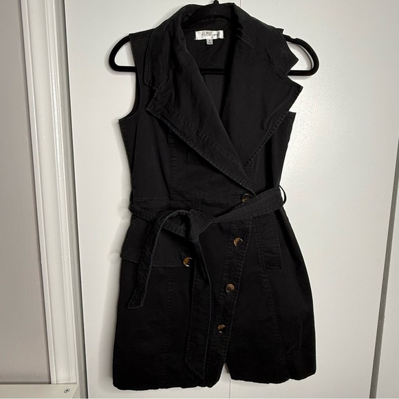 Toccin X Rent the Runway - black Trench Wrap Dress with Belt - size 2 - Picture 8 of 11